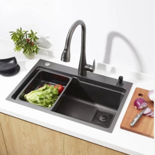 Chậu rửa chén 1 hộc phủ nano đen